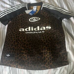 Adidas Leopard Print Jersey - Brown and Black